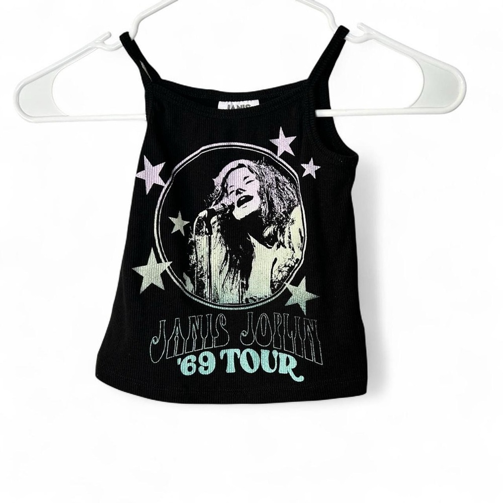 Janis Joplin Girls' XS 4/5 Black Graphic Tank Top